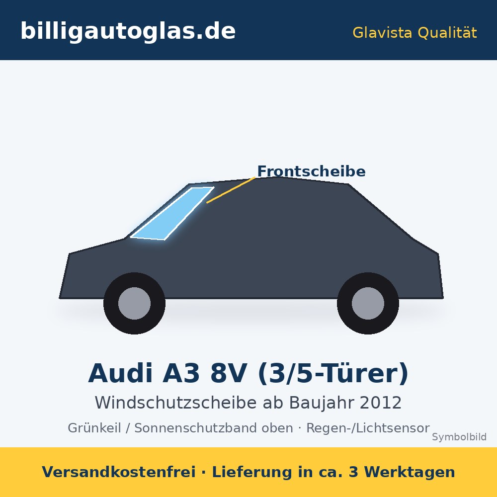 Frontscheibe Audi A3 8V (3/5-Türer) ab 2012 – Glavista Windschutzscheibe