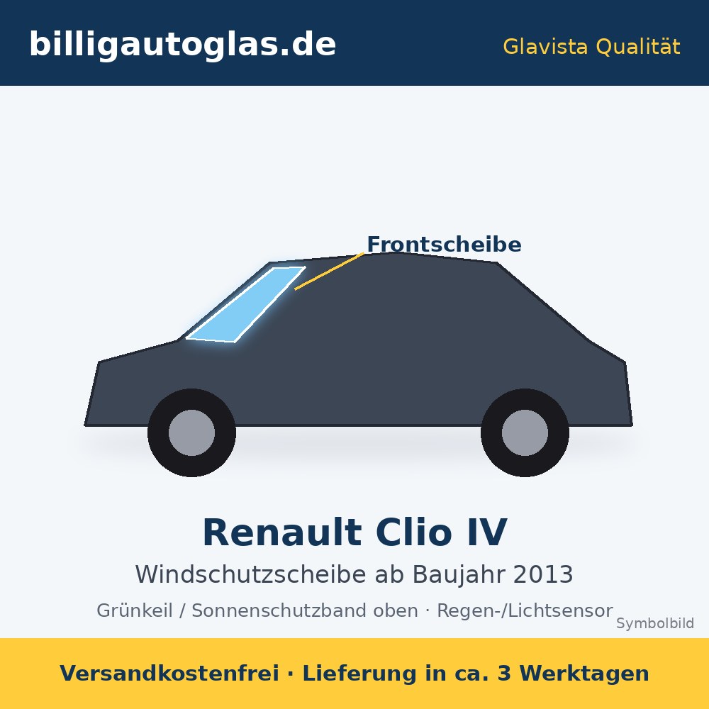 Frontscheibe Renault Clio IV ab 2013 – Glavista Windschutzscheibe