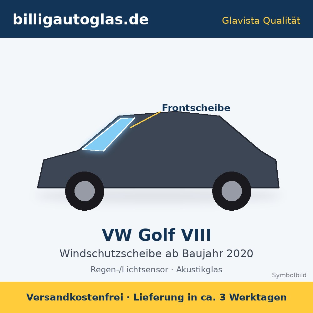 Frontscheibe VW Golf VIII ab 2020 – Glavista Windschutzscheibe